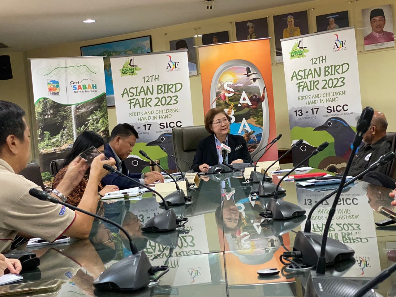 Liew chairing the Asian Bird Fair press conference in Kota Kinabalu today. – Jason Santos pic