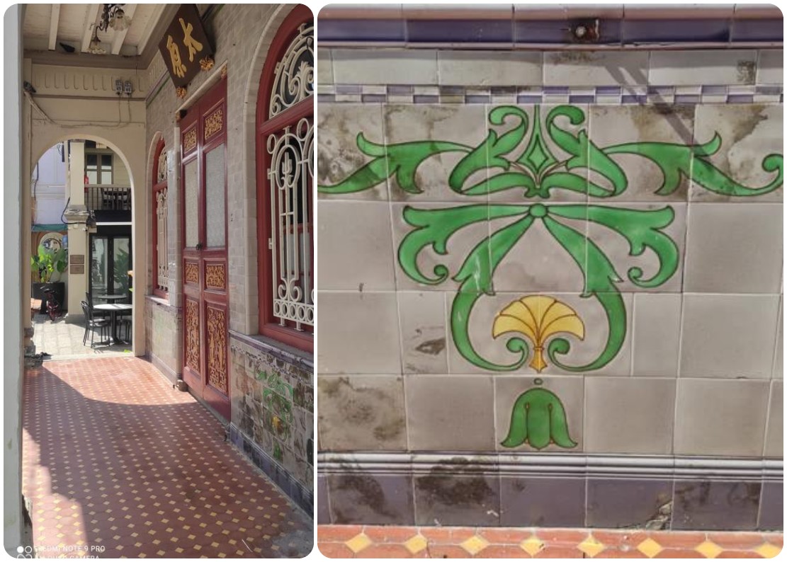 Another five footway on Lebuh Muntri, this time with tiles in the art nouveau style. – Maria J Dass