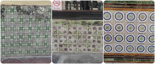 More English tiles and one in the transfer printing style (right). – Maria J Dass pic
