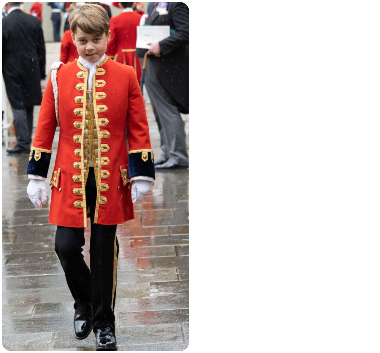 The young prince looking dapper in his page uniform. – Twitter pic