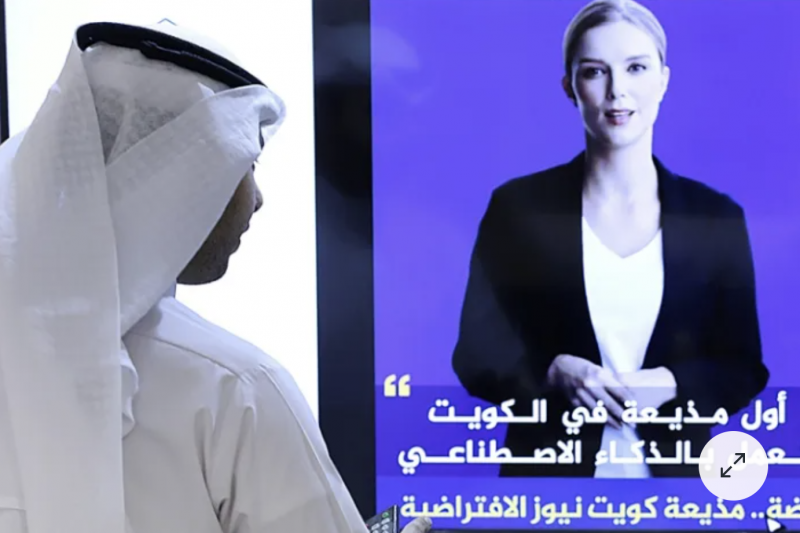 News presenter generated with AI appears in Kuwait