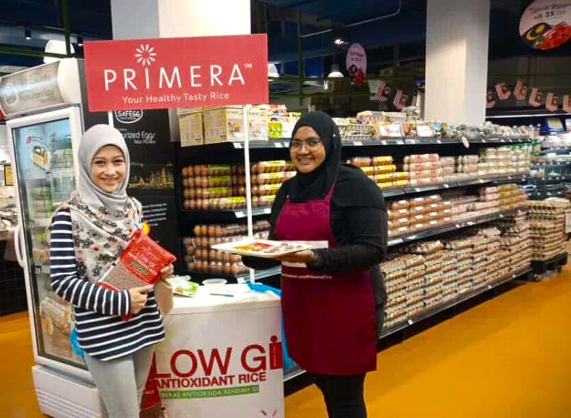 Primera Rice being promoted at a retail outlet in the Klang Valley. – Pic courtesy of Nomatech 