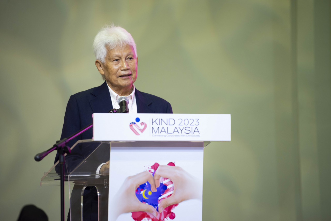 Opening keynote by Tan Sri Asmat Kamaludin, the chairman of the Advisory Board of Kind Malaysia. – Pic courtesy of Kind Malaysia