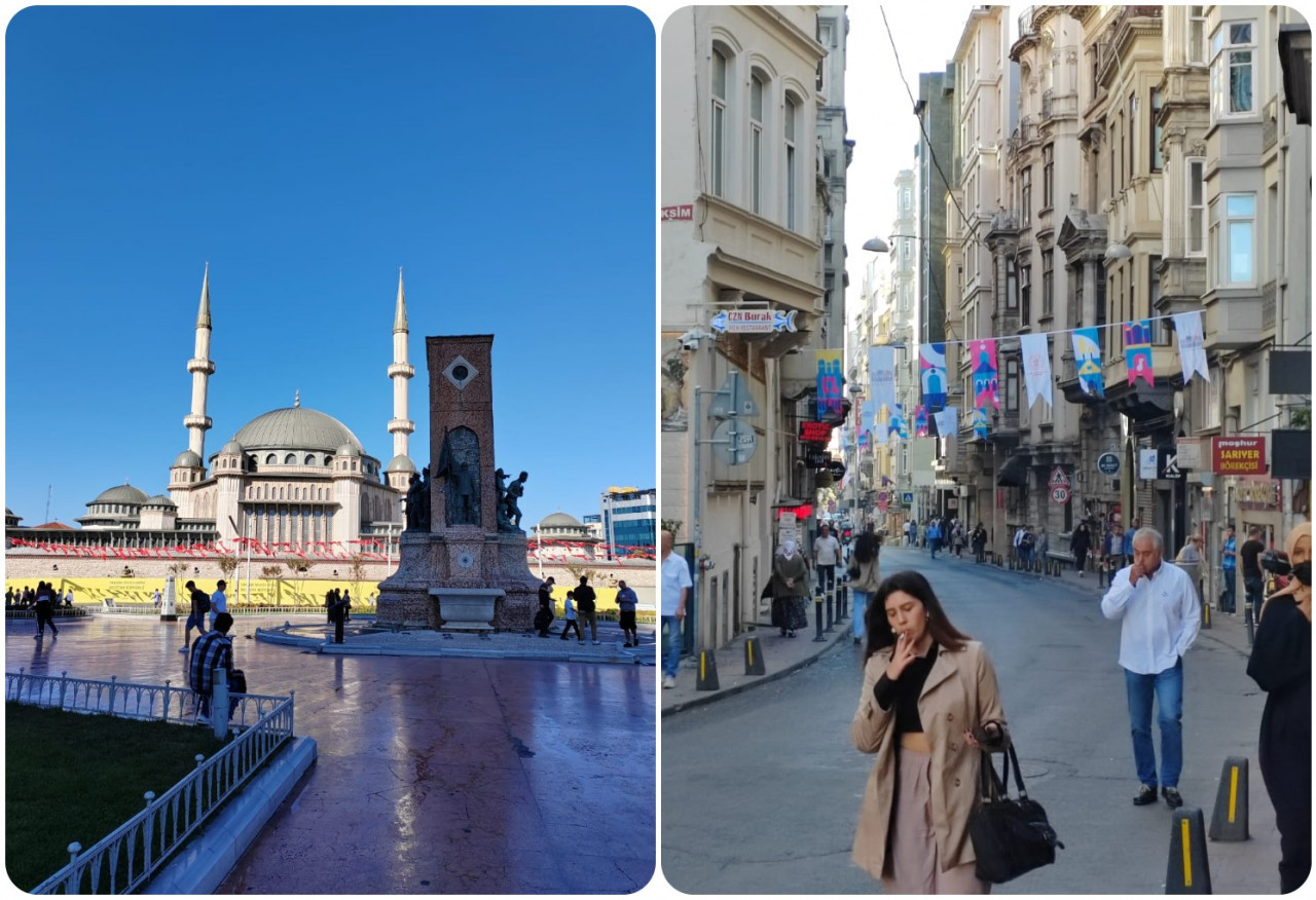 The Blue Mosque can be seen from Taksim Square (left). The famous Istiklal Avenue (above and below right) is lined with shops, cafes and cinemas. – Shazmin Shamsuddin pic