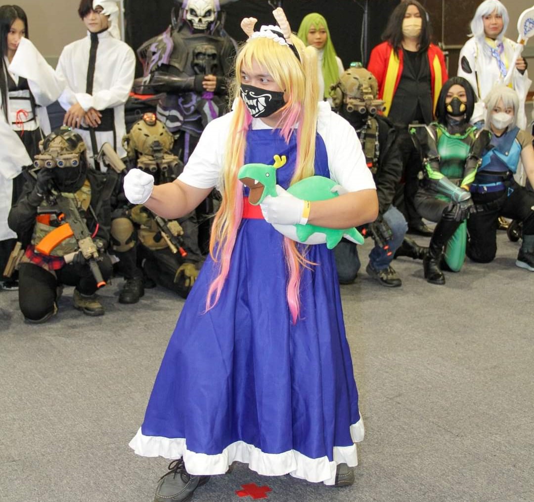 Wilson Kevin dressed as Tohru from Miss Kobayashi's Maid Dragon anime series on the first day of Hobbycon Sabah 2022. – Pic courtesy of Hobbycon 2022