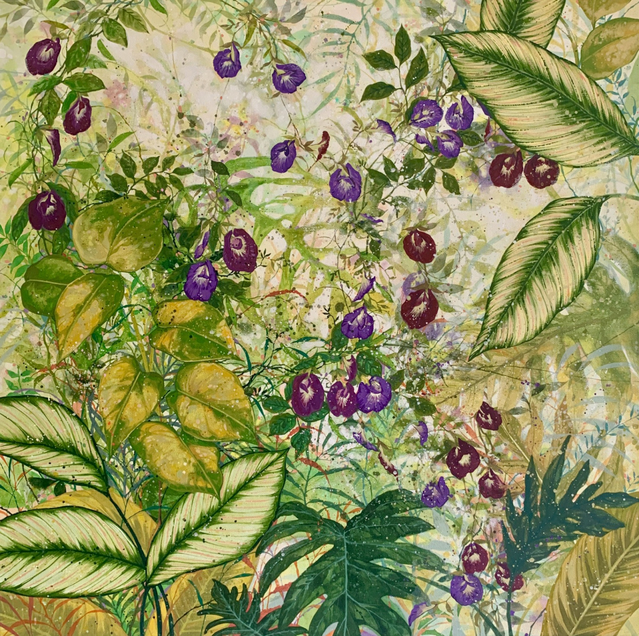 The Bunga Telang painting shows how nature is close to our food culture as the colour from the plant is used in many local cuisines. – Pic courtesy of Heart2Art Exhibitors