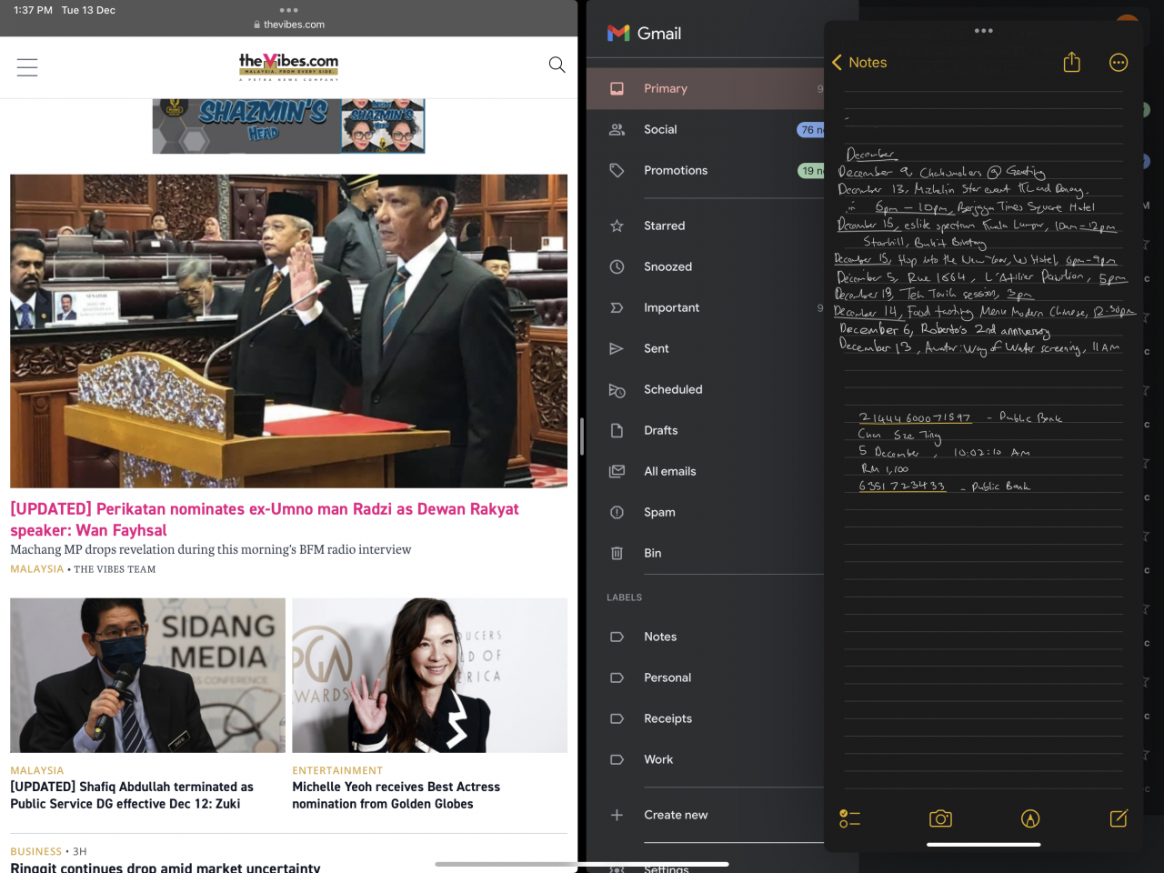 The multi-tasking ability of Stage Manager, one of the features of iPad OS 16. – Haikal Fernandez pic