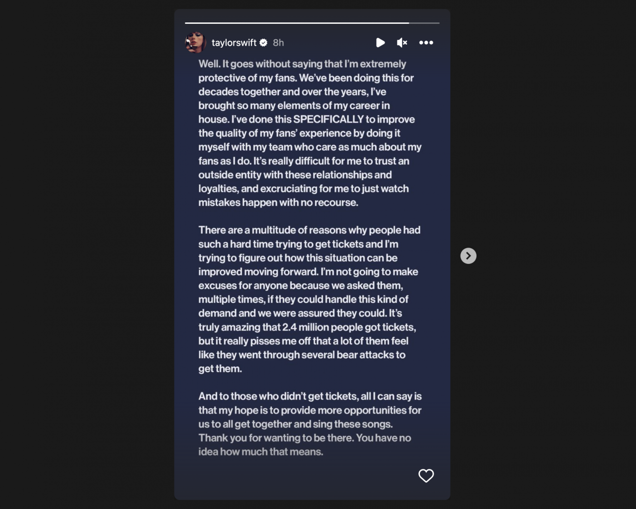 Swift took to Instagram to air her dissatisfaction. – Screen grab pic