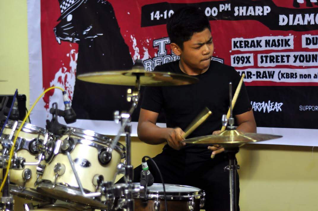 Irsyad also plays drums in an indie-music band called Parkingsong. – Pic courtesy of Pusaka