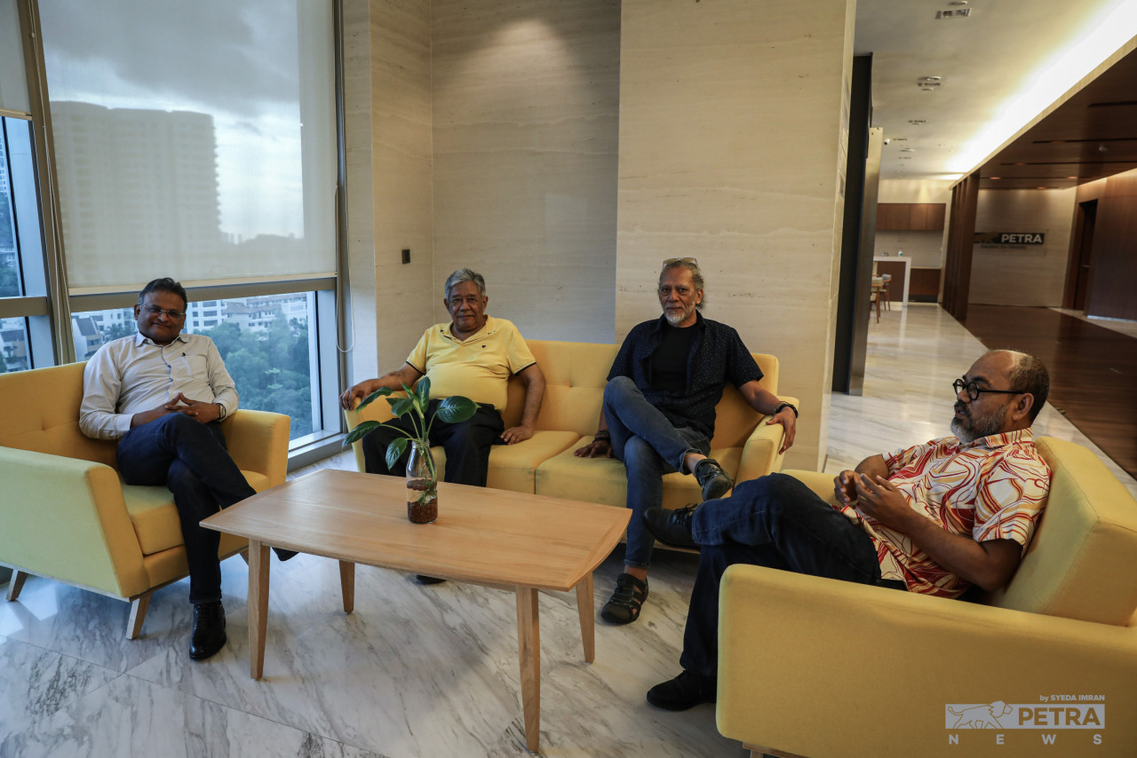 (From left) Terence, Tawfik, Rocky and Zainul after the interview. – SYEDA IMRAN/The Vibes pic
