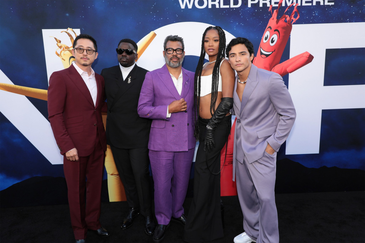 Peele (centre) with the cast of Nope (from left) Steven Yeun, Kaluuya, Palmer and Brandon Perea. – Facebook pic