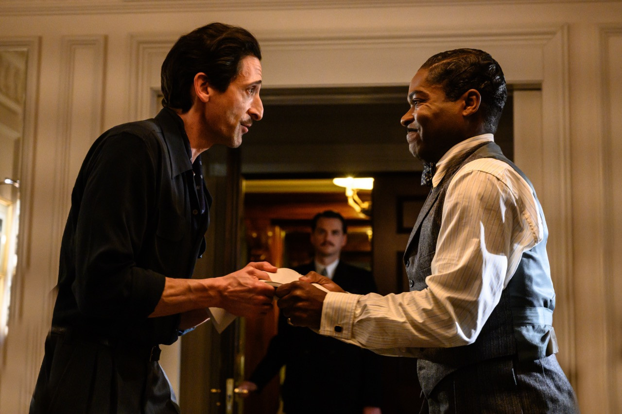 Leo Keopernick (Adrien Brody) faces off with writer Mervyn Cocker-Norris (David Oyelowo). – Pic courtesy of GSC