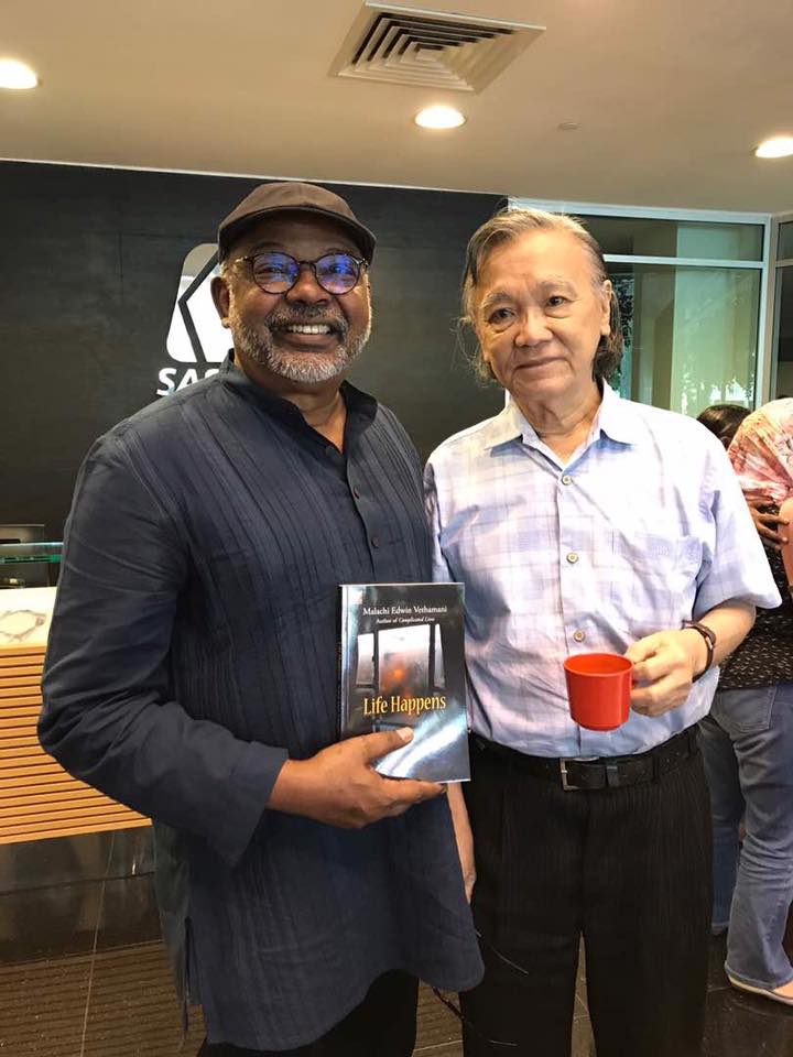 Wong with Malachi Edwin Vethamani. He remained active until his death, working with young writers to cultivate Malaysian poetry. – Pic courtesy of Malachi Edwin Vethamani