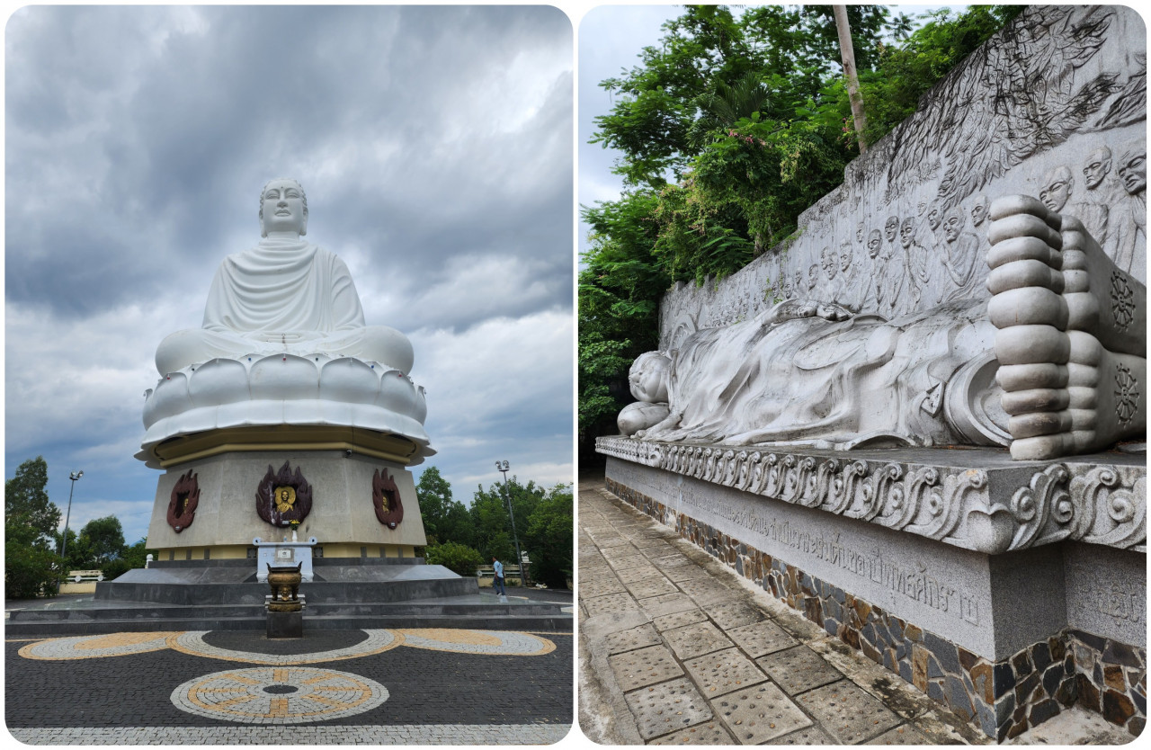 The giant Buddha (right) and sleeping Buddha statues of Long Son Pagoda. – Shahriza Shamshiri pic