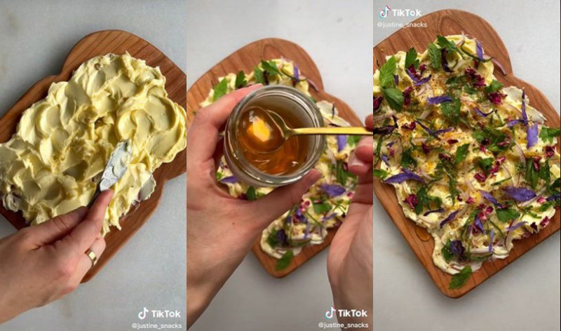 How did a cutting board spread with butter become the must-try viral recipe?