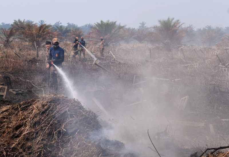 Hot, windy weather worsens Kuala Langat forest reserve fire