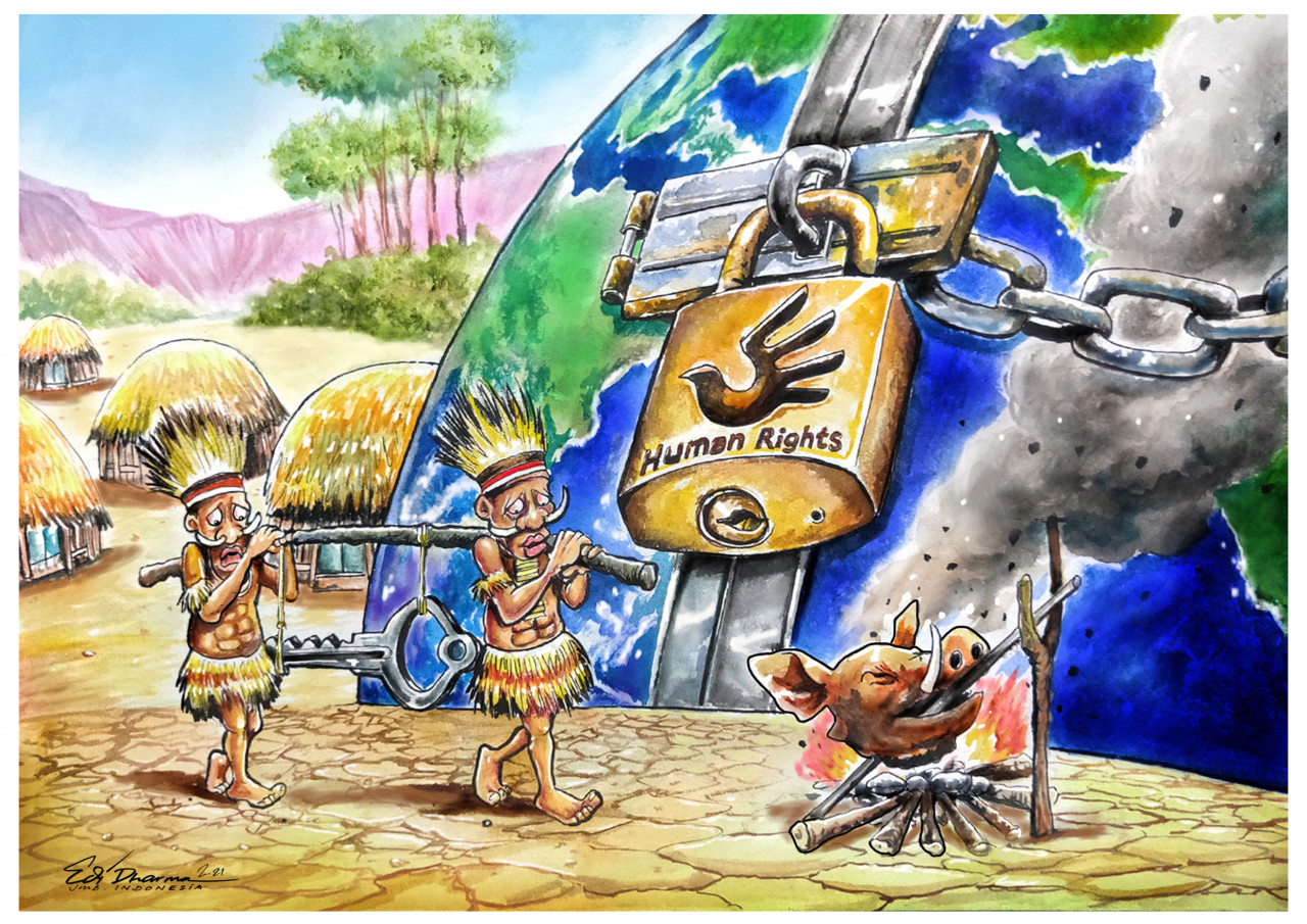‘papua’ by Erdi Dharma. – Pic courtesy of Asean Human Rights Cartoon Exhibition
