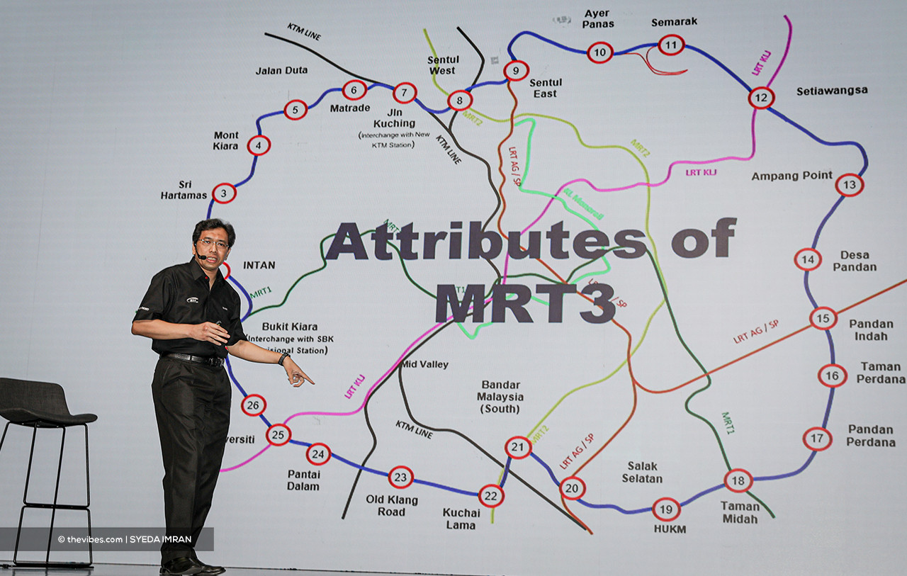 The MRT3 route is estimated to stretch about 50km, with 40% to be underground. It will have approximately 30 stations in total, 10 of them interchange stations. – SYEDA IMRAN/The Vibes pic, April 13, 2021