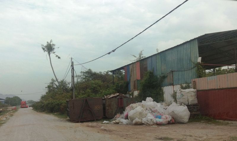Plastic waste seen outside a factory in the Seri Juru Industrial Park. – SAM pic, April 28, 2021