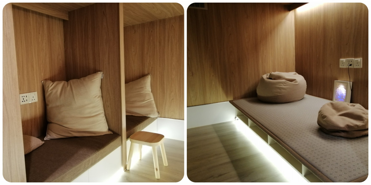 Each pod at MeTime can hold up to four people. – LYNETTE YUEN/The Vibes pic