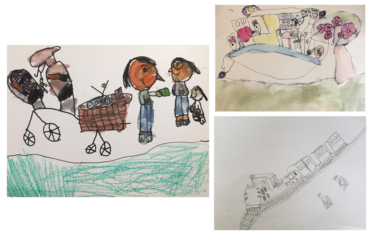 Sketches done by children who took part in the group's events. — Urban Sketchers Kota Kinabalu pic
