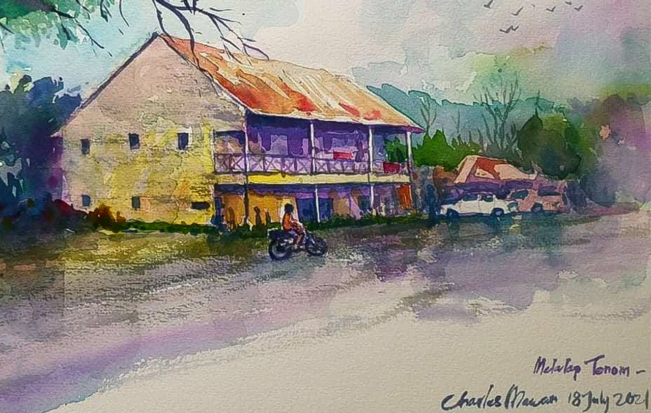During the pandemic, members are turning to the archives of old photos they have in their collection. – Urban Sketchers Kota Kinabalu pic