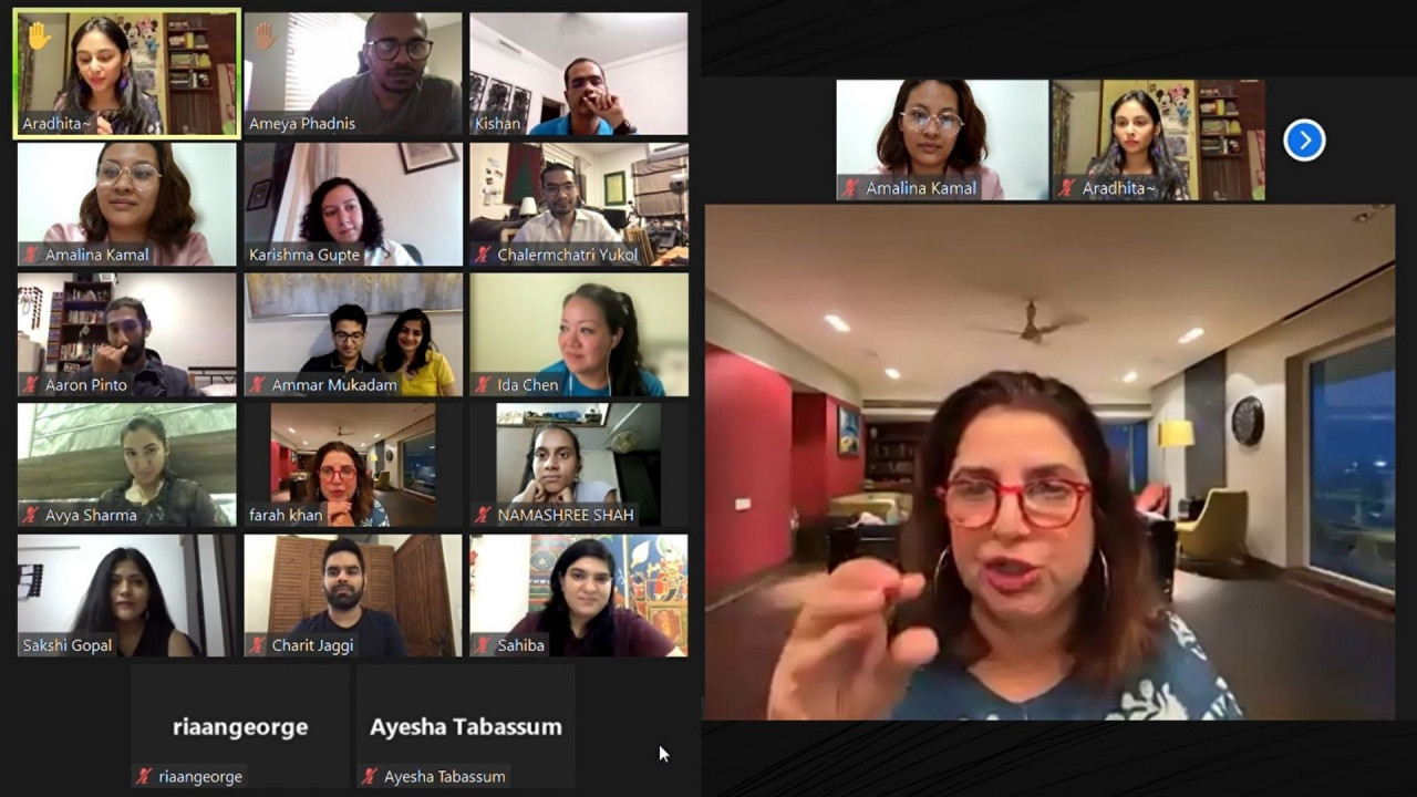 From dancer to director, Bollywood filmmaker Farah Khan during the Airbnb Online Experiences via Zoom hosted by her. – Pic courtesy of Airbnb Online Experiences