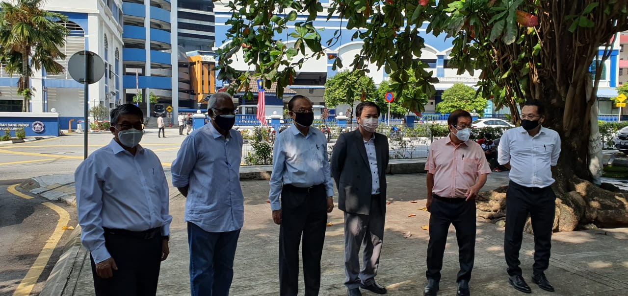 Opposition MPs at the Dang Wangi police station today. – PKR pic, August 9, 2021