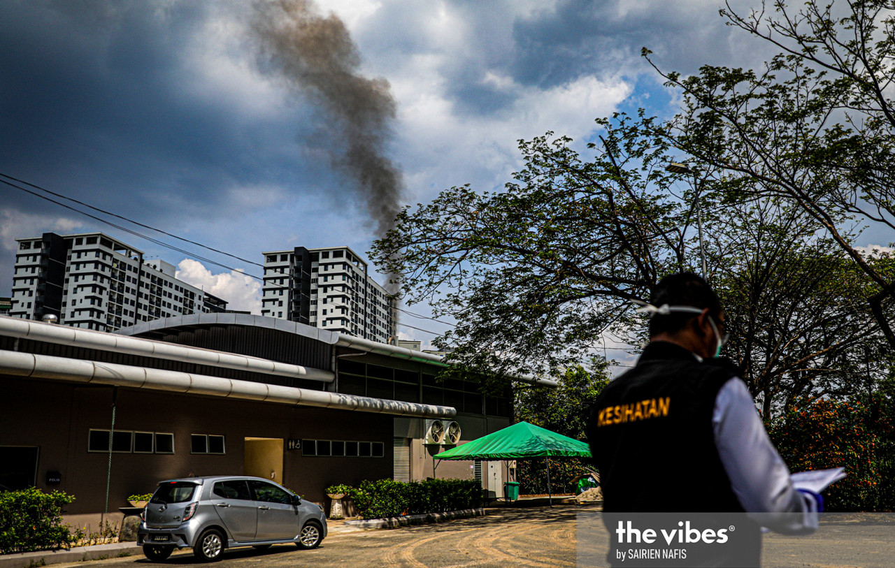 Smoke comes out of the crematorium at the Nirvana Memorial Park. – The Vibes pic, February 4, 2021