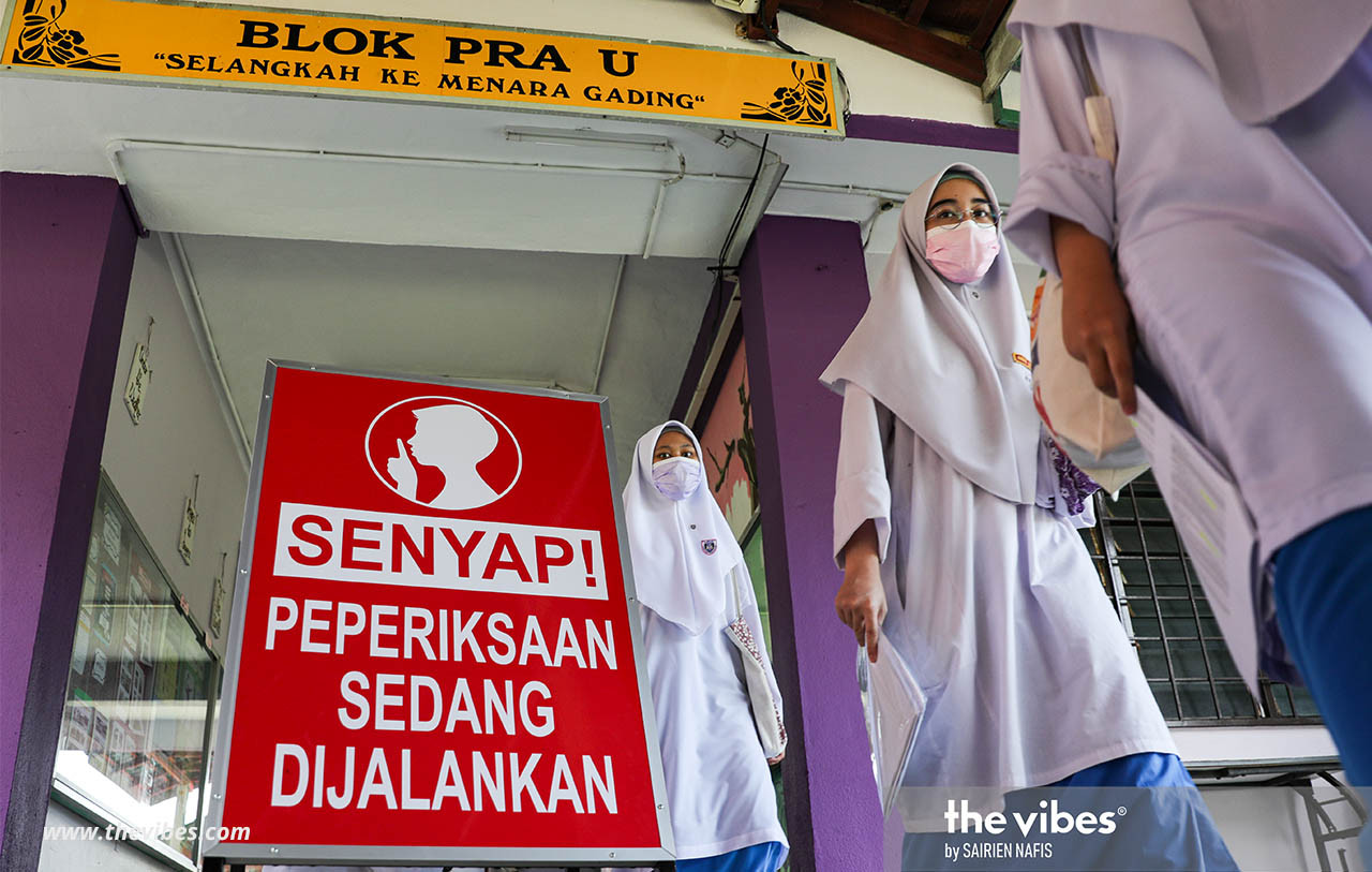 Wearing a mask is a must for students sitting the SPM exams amid the coronavirus pandemic. – The Vibes file pic, February 23, 2021
