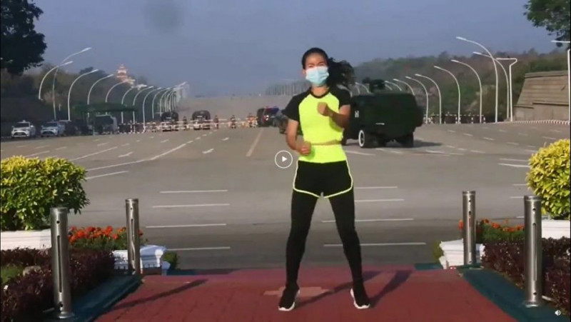 Myanmar aerobics instructor dances through military coup