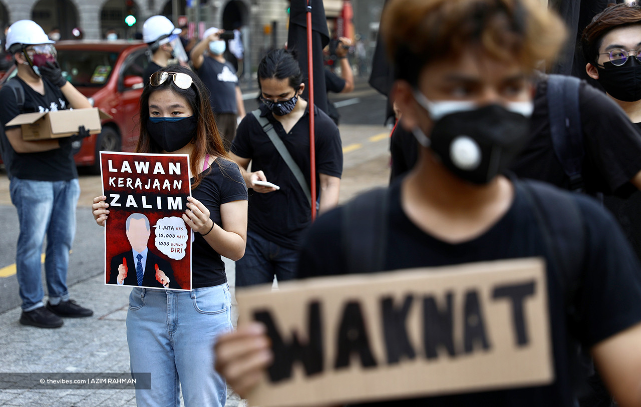 Protesters gather in the federal capital today for the #Lawan march against the government of Prime Minister Tan Sri Muhyiddin Yassin. – AZIM RAHMAN/The Vibes pic, July 31, 2021