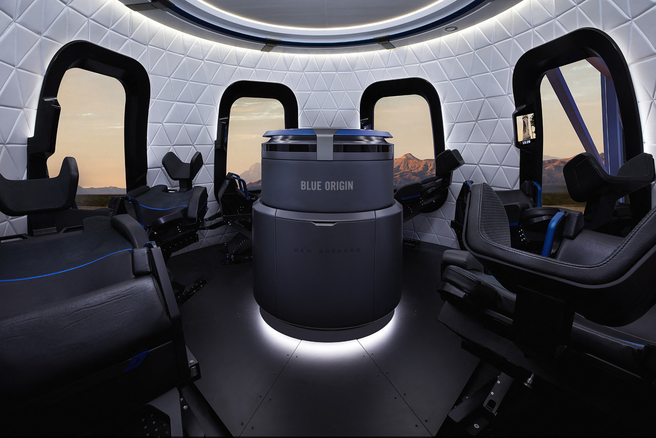 The Blue Origin craft’s capsule has six seats and six large windows. – AFP pic, July 9, 2021