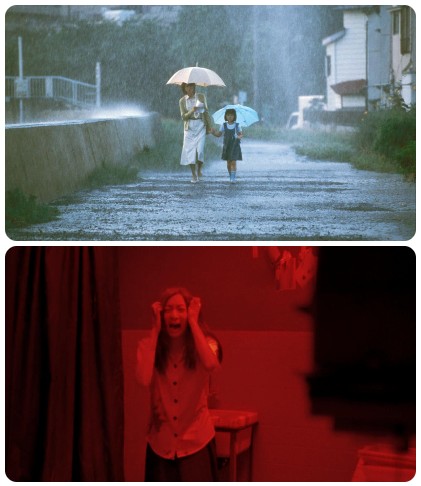 (Top) Dark Water (2002) is a Japanese horror film which follows a divorced mother who moves into a rundown apartment with her daughter, and experiences supernatural occurrences. (Bottom) Shutter (2004) is a Thai supernatural horror film centering on a photographer’s ghostly encounters after discovering strange shadows in several images. - Google pic