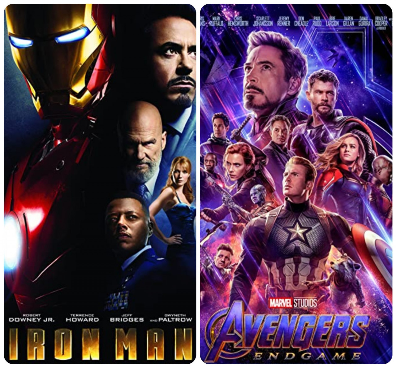 Caption: Iron Man and Avengers: Endgame, marked the beginning and the end of one era in the MCU. – Posters courtesy of IMDB