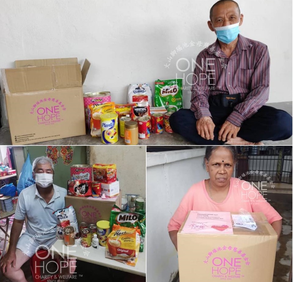 Some of the recipients of One Hope’s food packs. – One Hope Charity and Welfare Facebook pic, July 16, 2021