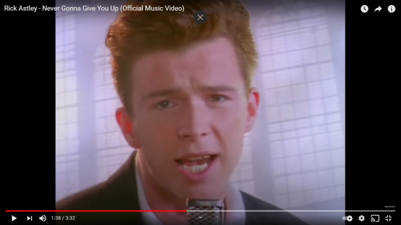 You've Just Been Rick Rolled! Never Gonna Give You Up by Rick Astley 
