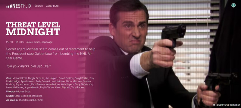 Nestflix – it's like Netflix but with all the fake programs from shows and movies