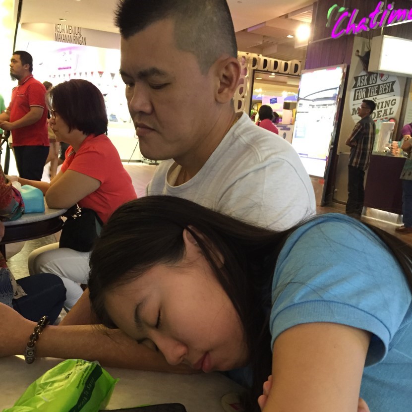 In Midvalley Megamall, and I kind of died. Luckily, the dad’s arm was there. – Pic courtesy of Nicole Ng