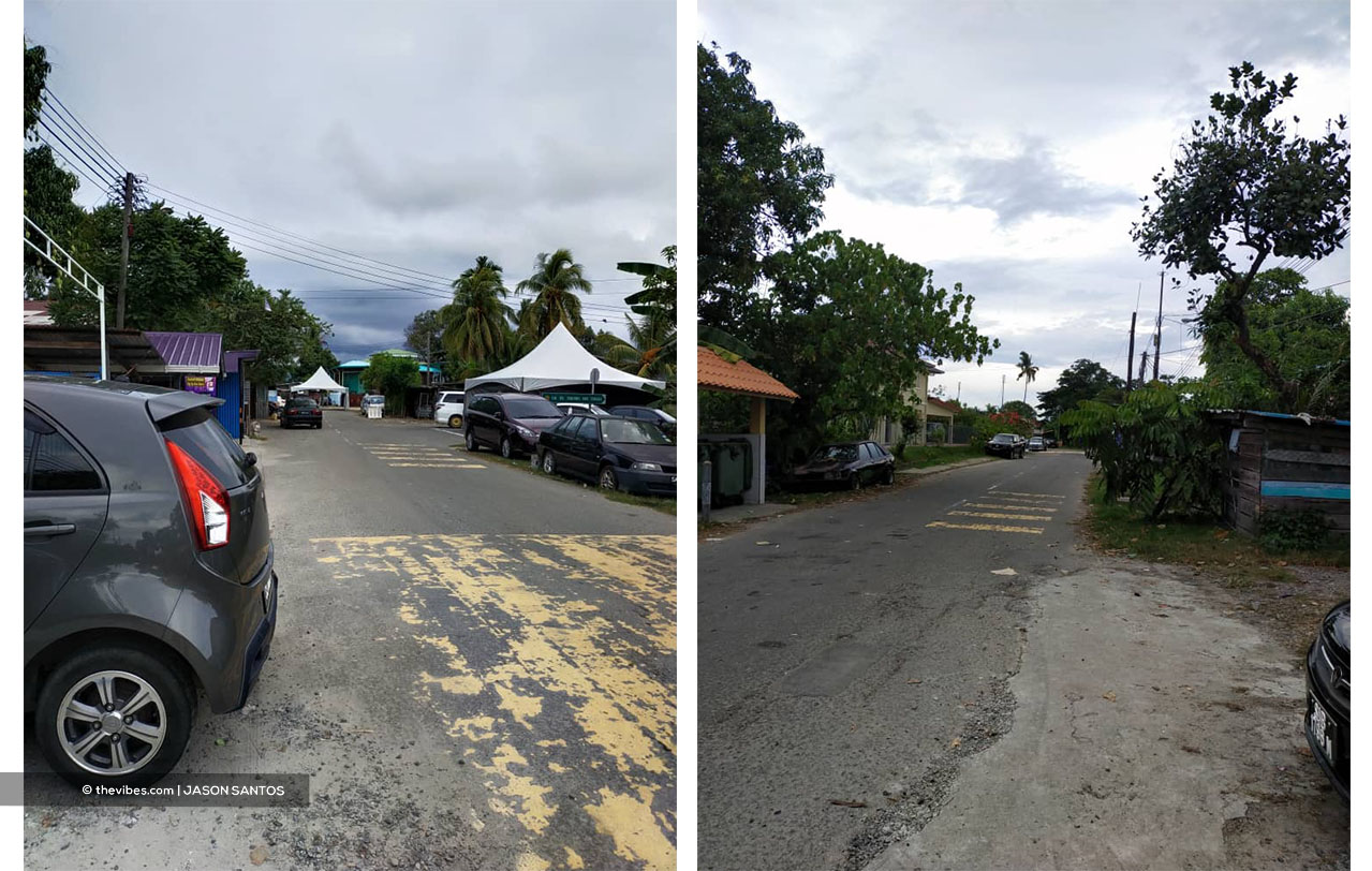 Kg Tg Aru Baru is largely still, with few residents out and about yesterday. – JASON SANTOS/The Vibes pic, June 4, 2021
