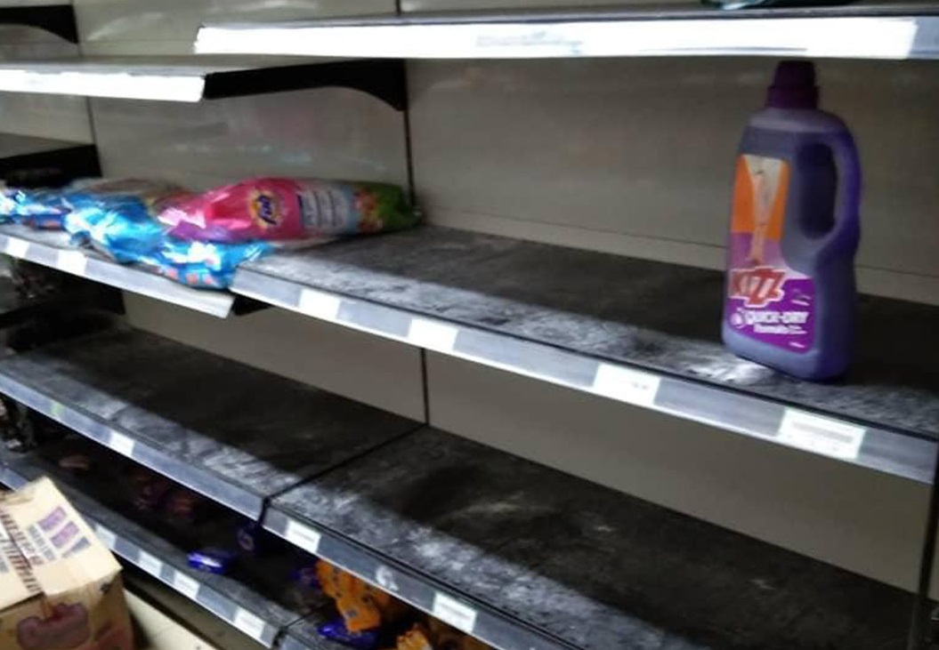 Empty shelves seen in a store in Labuan. – The Vibes pic, June 14, 2021