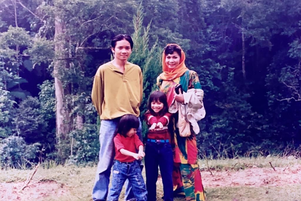 The late Benjy Ibrahim a.k.a ‘Ben’, as he is fondly called within the family, together with his late mother, actress Azean Irdawaty and his sisters Ines and Elza. — Pic courtesy of Inessa Irdayanty