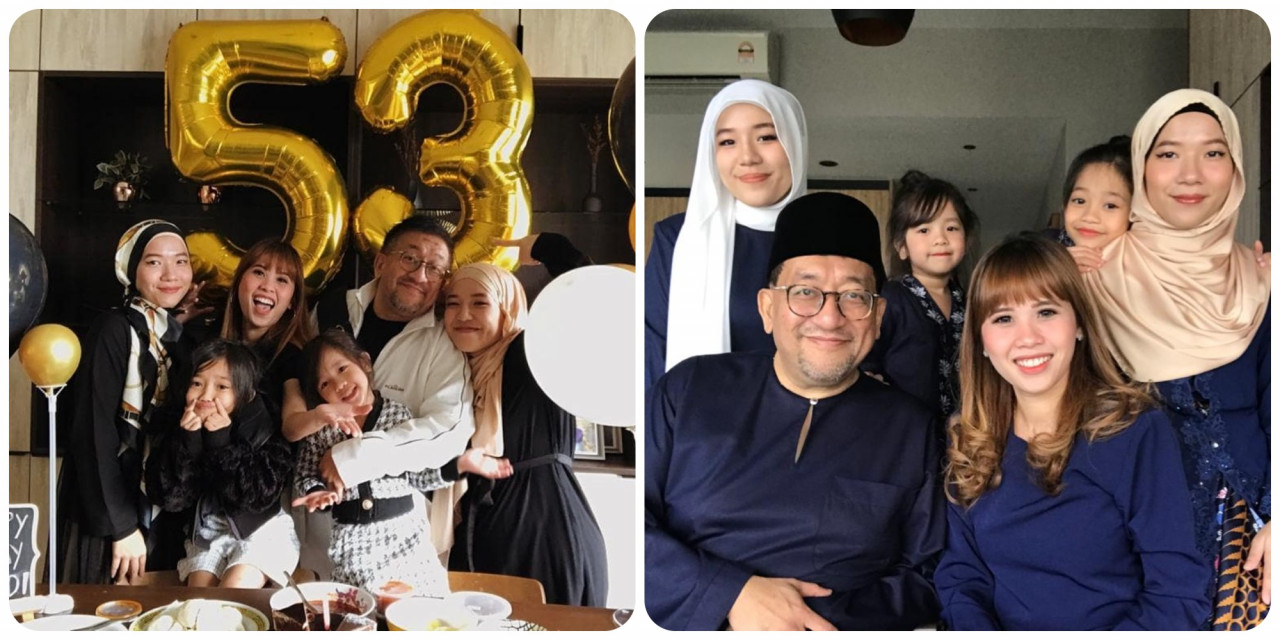 Syed Idid with his wife and daughters. He had missed hugging and just being with them when he was down with Covid. – Pic courtesy of Syed Mohamed Idid