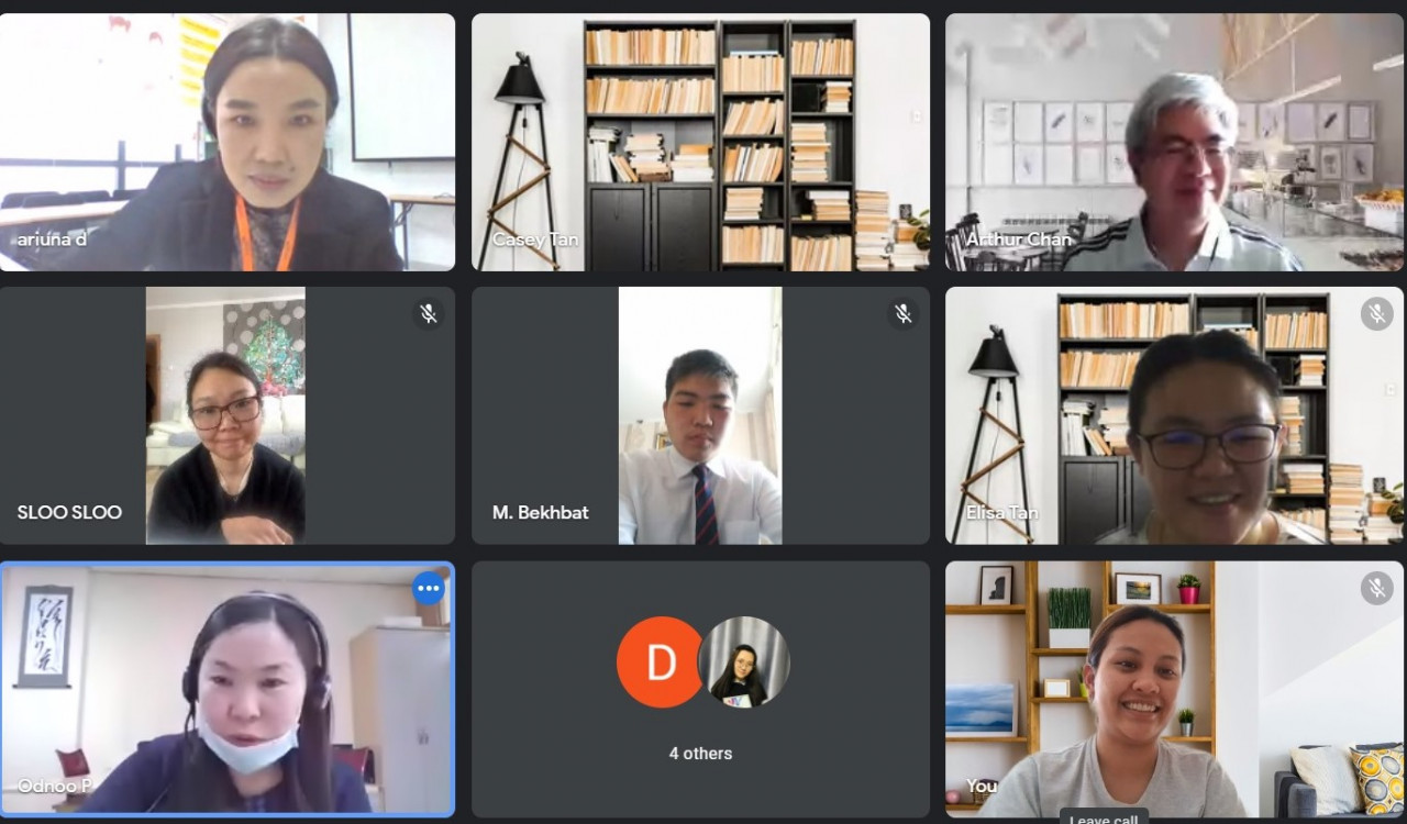 Screenshot from the discussion with some representatives from the Mongolian Child’s Journalist Club on their activities. — Pic by Amalina Kamal