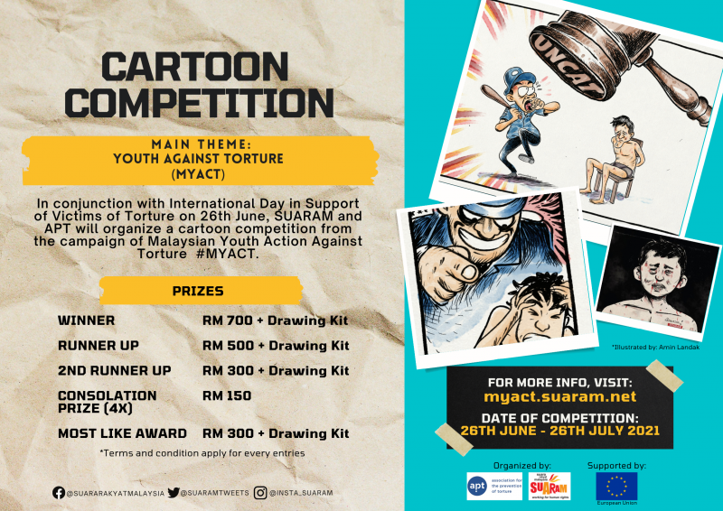 Suaram launches Malaysia Youth's Action Against Torture cartoon competition