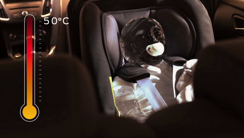 A solution for not forgetting kids or pets in a car in hot weather