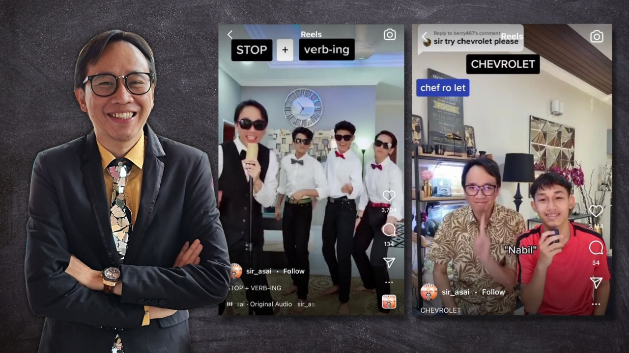 Ahmad Shahrul Azhan Ibrahim, aka @sir_asai on social media, is known on TikTok as the cool English teacher that teaches via innovative video challenges that can encourage attention from the younger generation. – Pic courtesy of Ahmad Shahrul Azhan Ibrahim