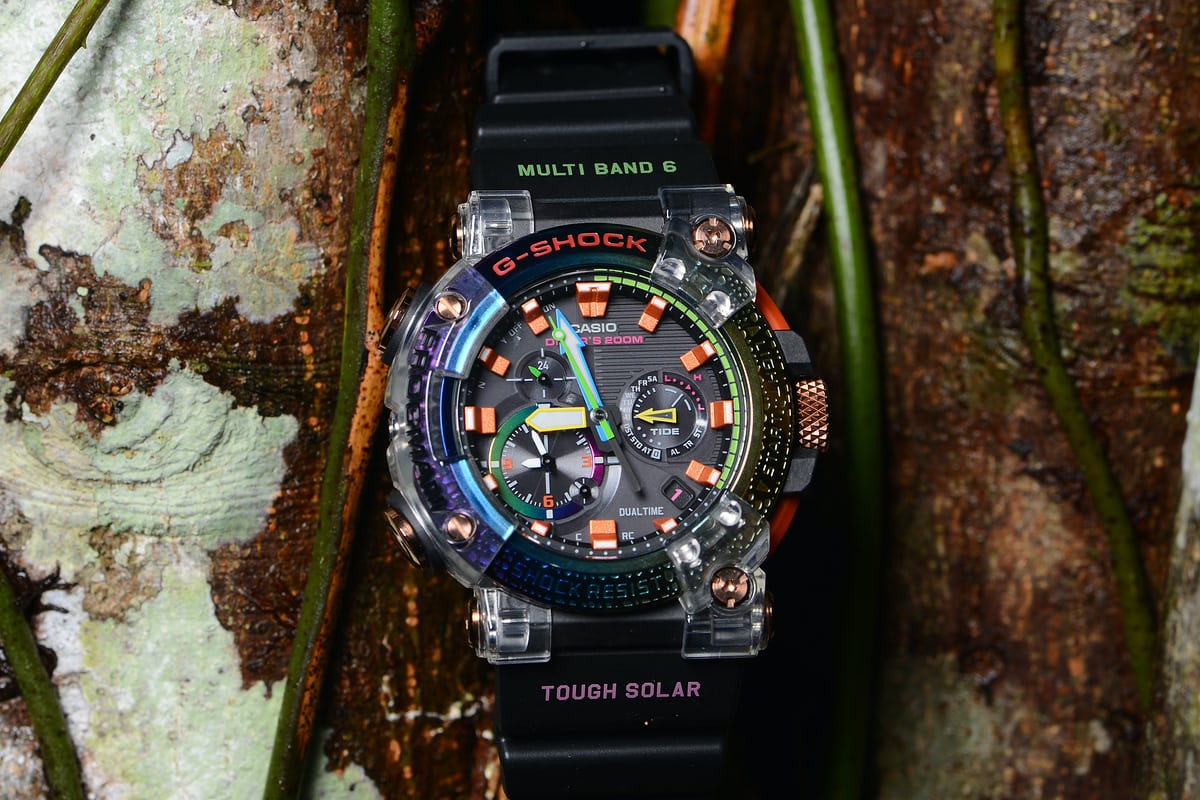 A close-up of the special edition watch with the colours of the Borneo Rainbow Toad. - Pic courtesy of Indraneil Dass