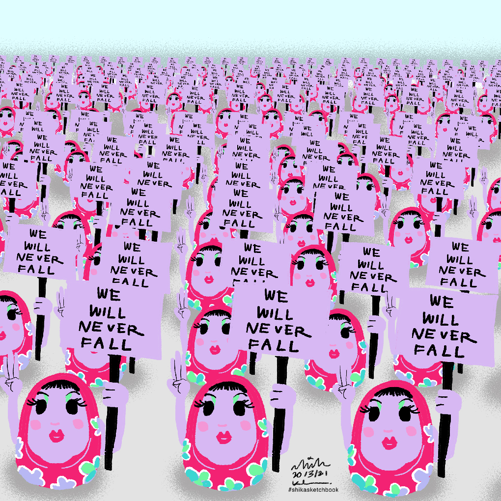 Submission by Shika Corona (Malaysia). – Pic courtesy of Asean Human Rights Cartoon Exhibition 