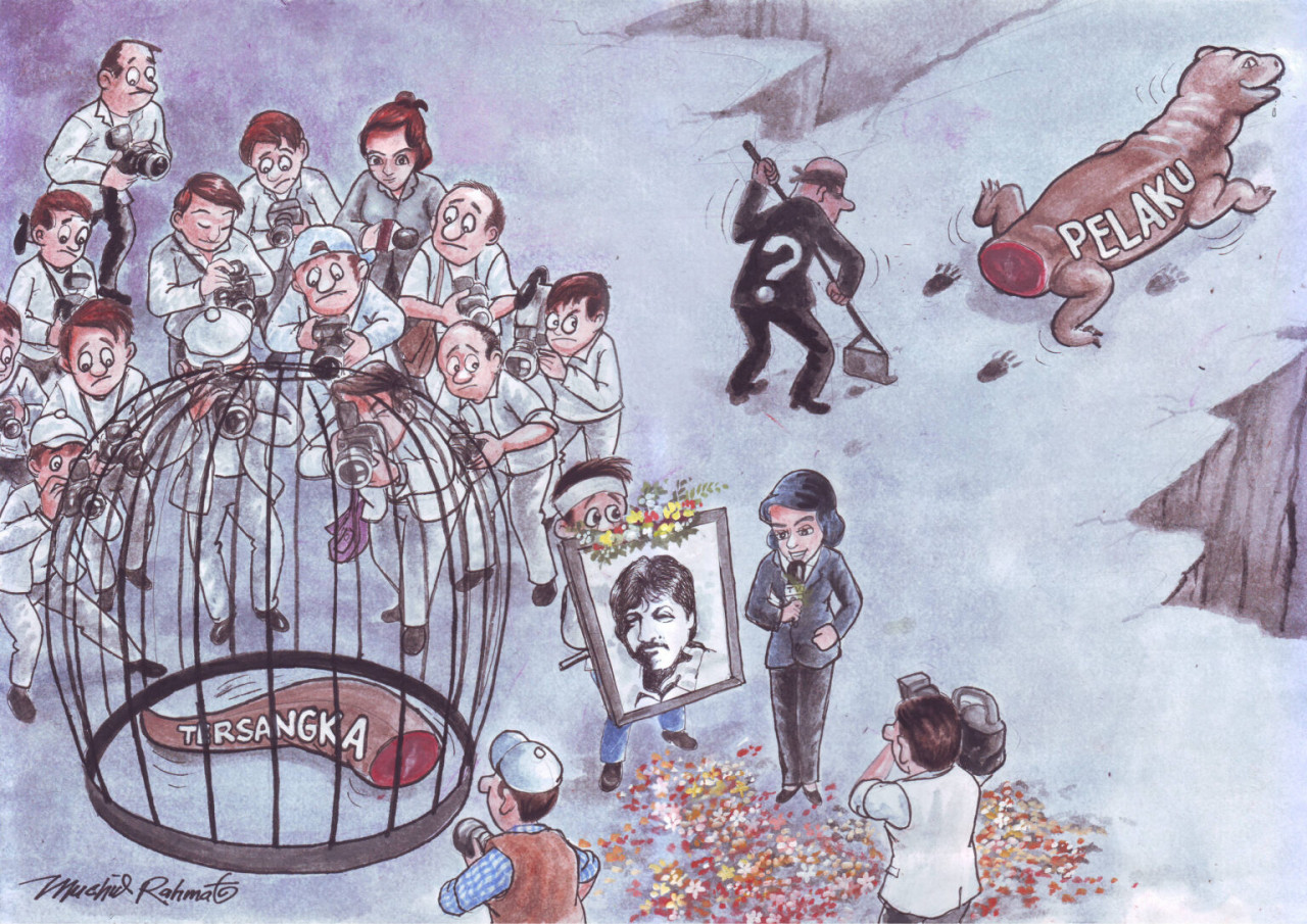 Indonesian cartoonist and comic creator (Komikus) shares his illustration of the ‘Munir Murder Case with Poison’. An artwork that highlights events and complications surrounding the murder of Indonesian activist Munir Said Thalib. It has been a year since news broke and until now, the main perpetrator has not been caught. – Pic courtesy of Asean Human Rights Cartoon Exhibition